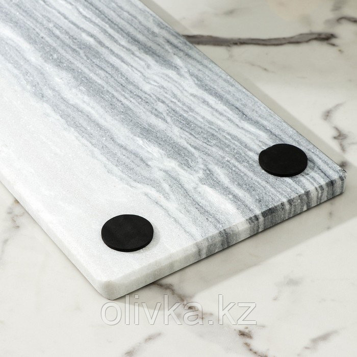 Доска для подачи Magistro Graystone, 38×18 см, из мрамора, цвет серый - фото 3 - id-p113265198