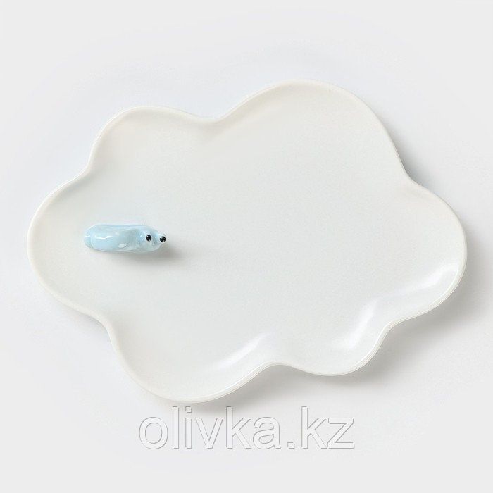 Кофейная пара керамическая «Облако», 3 предмета: кружка, блюдце 21×15 см, ложка h=13 см, цвет белый - фото 3 - id-p113276747