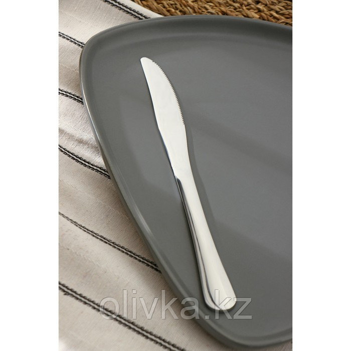 Нож столовый из нержавеющей стали Доляна «Таун», длина 22,5 см, цвет серебряный - фото 1 - id-p113253189