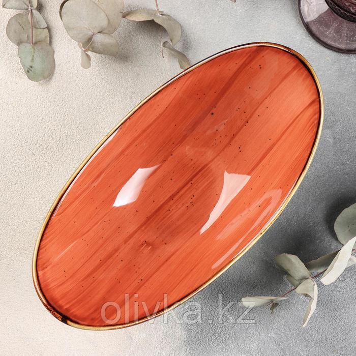 Салатник керамический «Сапфир», 25×13×8,5 см, цвет оранжевый - фото 2 - id-p113259187