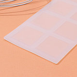 Силиконовый коврик для айсинга «Квадрат», 8 ячеек, 22,5×11×0,3 см, цвет прозрачный, фото 4