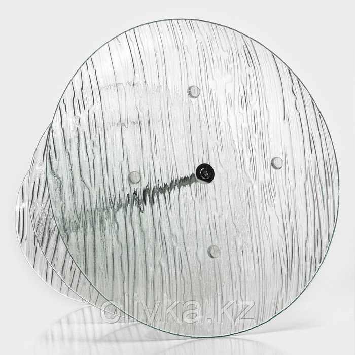 Фруктовница стеклянная трёхъярусная круглая Доляна «Текстура», d=24/20/15 см - фото 6 - id-p113245995