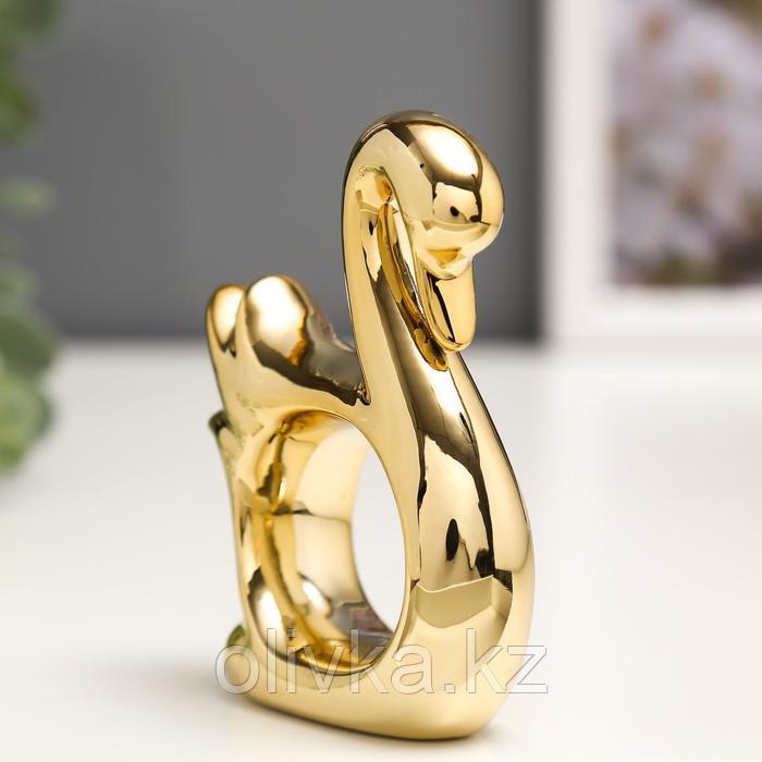 Сувенир керамика держатель для салфеток "Лебедь" золото 8,5х6,7х2,2 см - фото 2 - id-p113257581
