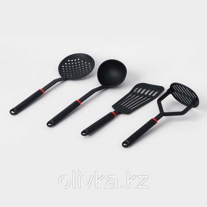Набор кухонных принадлежностей Picanto, 4 предмета, цвет чёрный - фото 3 - id-p113280030