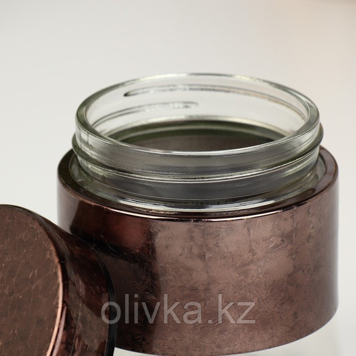 Набор банок стеклянных для сыпучих продуктов «Богема», 3 предмета: 350/550/800 мл, цвет коричневый - фото 5 - id-p113269450