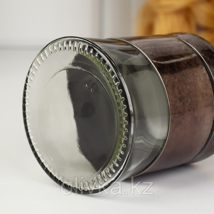 Набор банок стеклянных для сыпучих продуктов «Богема», 3 предмета: 350/550/800 мл, цвет коричневый - фото 6 - id-p113269450