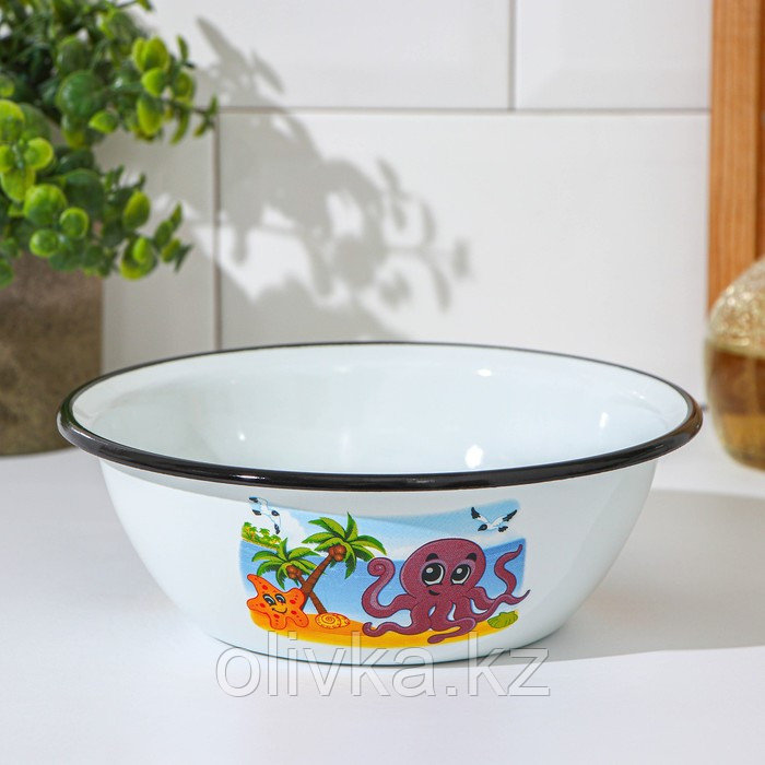 Набор посуды «Островок», 4 предмета: кружка 250 мл, миска 800 мл, ковш 1 л, кастрюля 1 л, индукция, цвет белый - фото 4 - id-p113256834