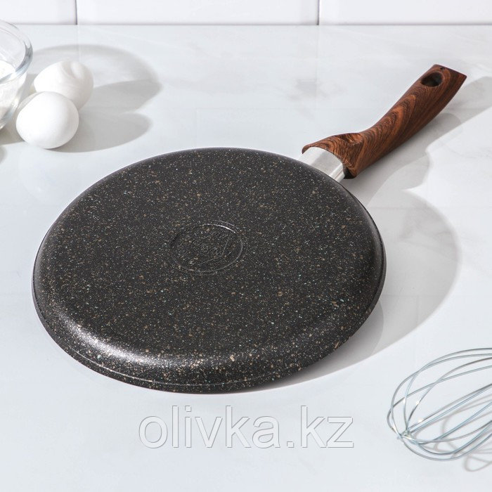 Сковорода блинная Granit Ultra, d=24 см, пластиковая ручка, антипригарное покрытие, цвет чёрный - фото 2 - id-p113260087