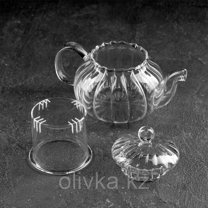 Чайник заварочный со стеклянной крышкой и ситом Доляна «Диана», 400 мл - фото 2 - id-p113254034