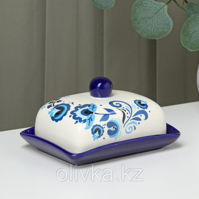 Маслёнка Доляна «Свиристель», 17×12,5×8 см, цвет белый - фото 1 - id-p113258416