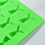 Форма силиконовая для льда и кондитерских украшений Доляна «Хвост», 25×22,5×0,4 см, 18 ячеек, цвет МИКС, фото 5