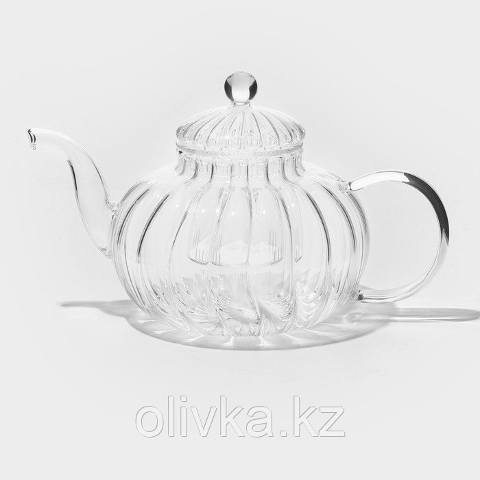 Чайник заварочный со стеклянной крышкой и ситом «Диана», 1 л - фото 1 - id-p113265226