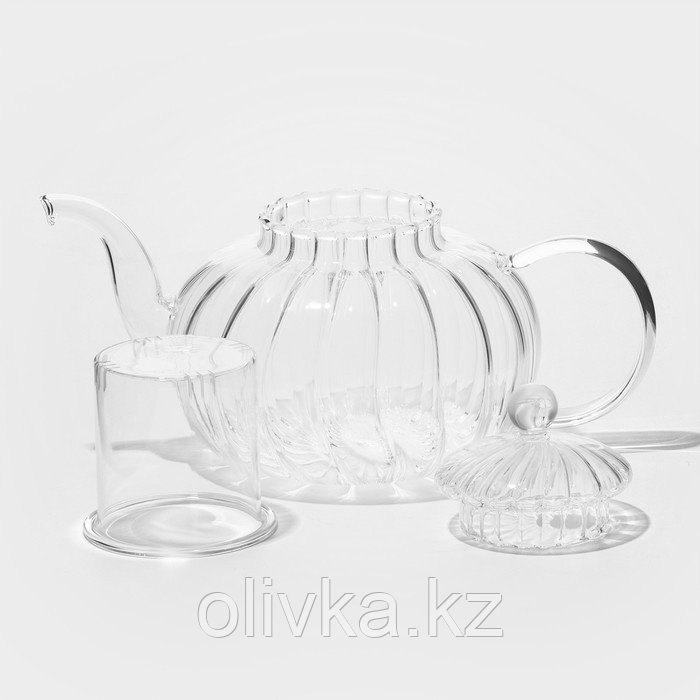 Чайник заварочный со стеклянной крышкой и ситом «Диана», 1 л - фото 2 - id-p113265226