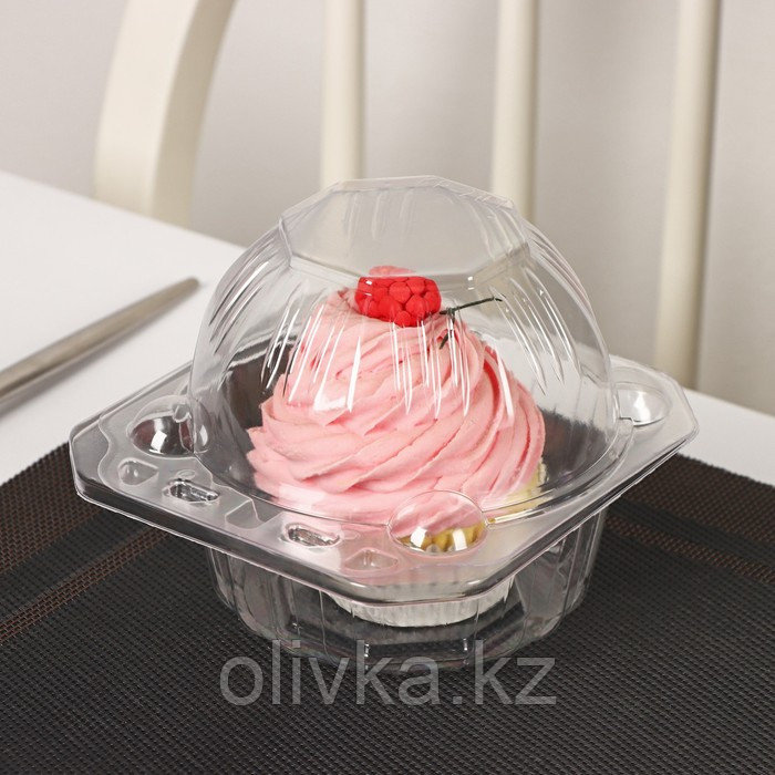 Упаковка для десертов с неразьёмной крышкой КР-21С1, 13×14×10,5 см, 360 шт/уп. - фото 1 - id-p113267667