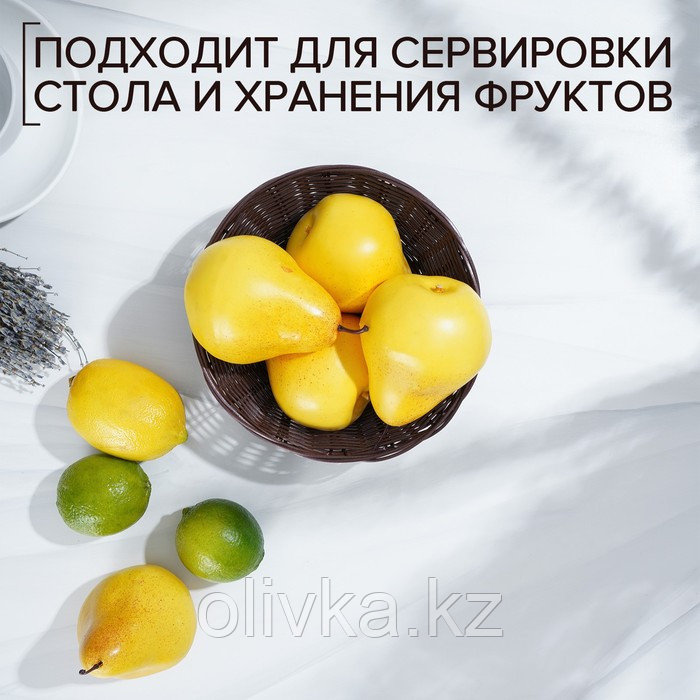 Корзинка для фруктов и хлеба Доляна «Шоко», 18×18×6 см - фото 4 - id-p113254042