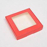 Коробка самосборная, с окном, красная, 16 х 16 х 3 см, фото 2