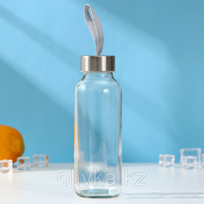 Бутылка для воды стеклянная в чехле «Счастливая жизнь», 300 мл, h=17 см, цвет МИКС - фото 3 - id-p113246033