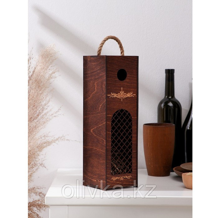 Ящик для вина Adelica «Пьемонт», 34×10,5×10,2 см, цвет тёмный шоколад - фото 1 - id-p113263515