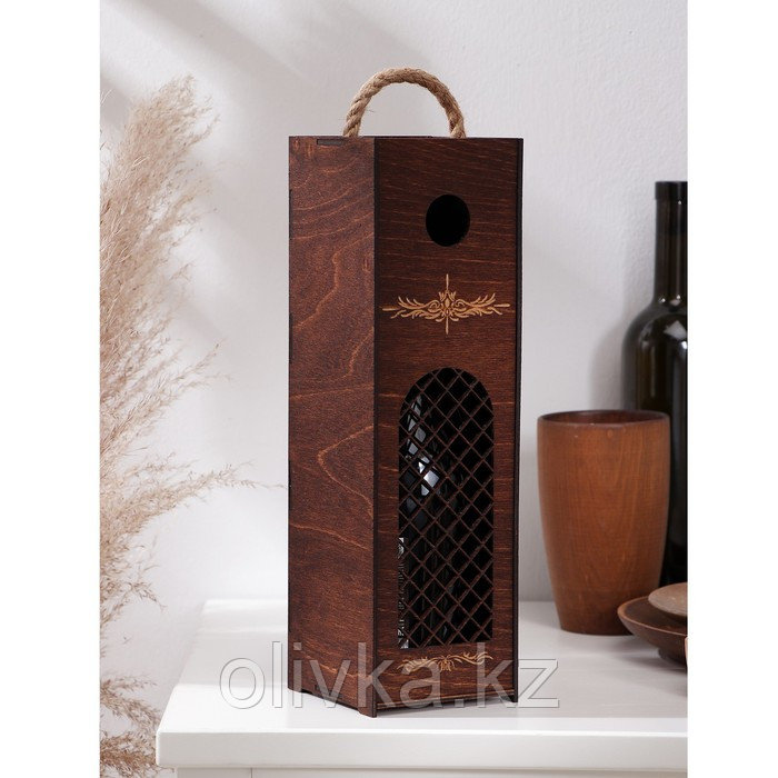 Ящик для вина Adelica «Пьемонт», 34×10,5×10,2 см, цвет тёмный шоколад - фото 2 - id-p113263515