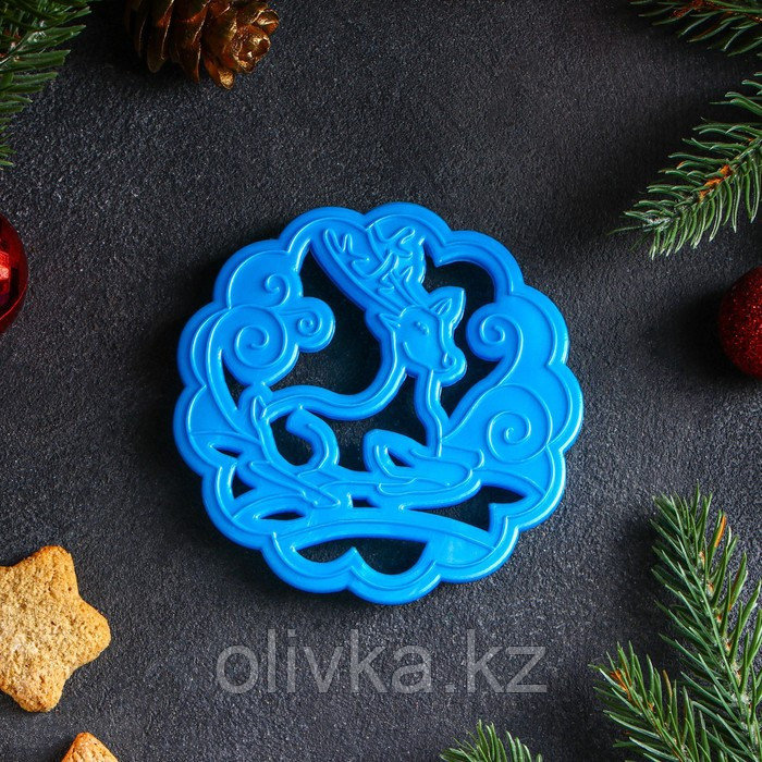 Форма для печенья «Сказочный олень», вырубка, штамп, цвет синий - фото 2 - id-p113262753