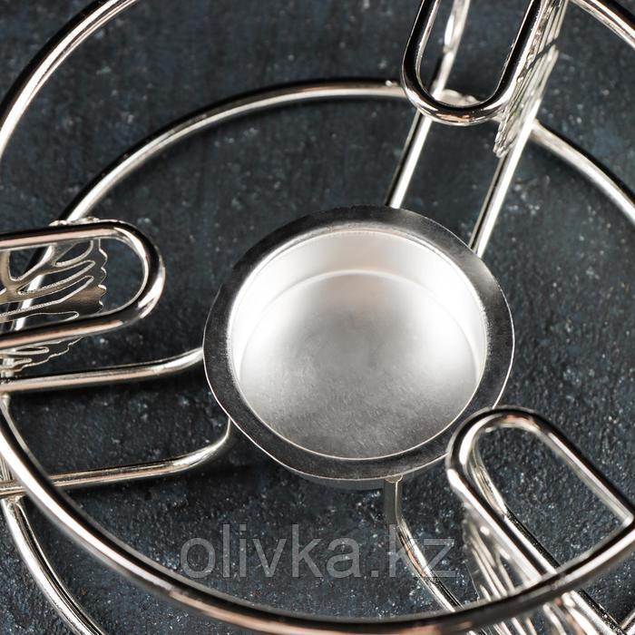 Подставка-подогрев для чайника, 13,5×13,5×6 см, цвет серебряный - фото 2 - id-p113260114