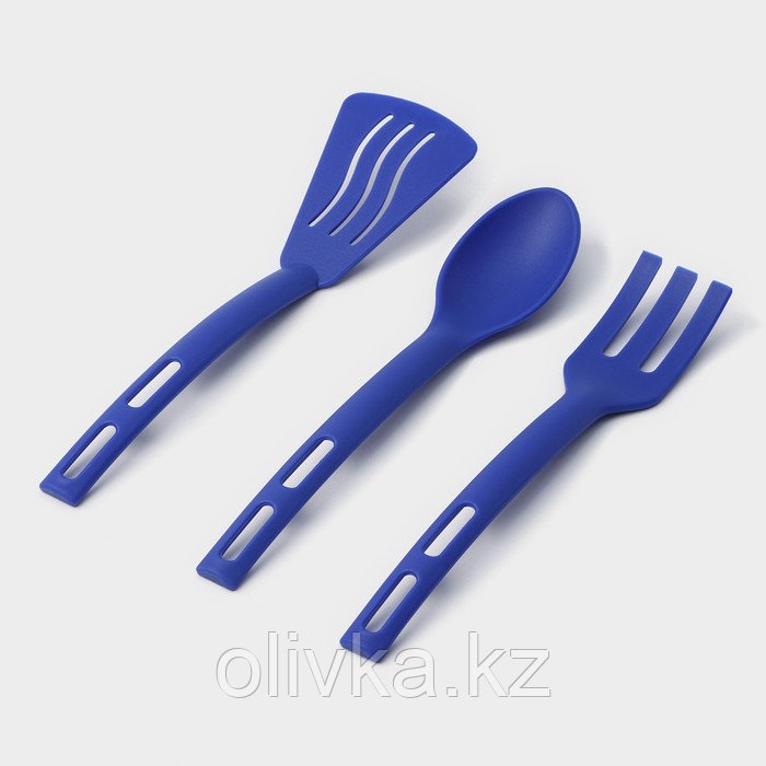 Набор кухонных принадлежностей Доляна «Глори», 3 шт, цвет синий - фото 3 - id-p113260118