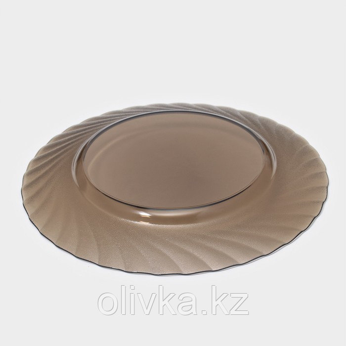 Тарелка обеденная стеклянная «Океан», d=24,5 см, цвет коричневый - фото 3 - id-p113243078