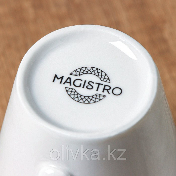 Чашка фарфоровая чайная Magistro Сrotone, 220 мл, цвет белый - фото 4 - id-p113267693