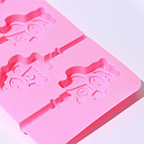 Форма силиконовая для леденцов Доляна «Ангел и демон», 25×9,5 см, 6 ячеек (5×3 см), с палочками, цвет МИКС, фото 3
