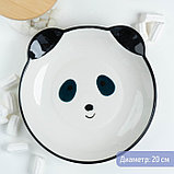 Тарелка керамическая «Панда», 550 мл, d=20 см, фото 4