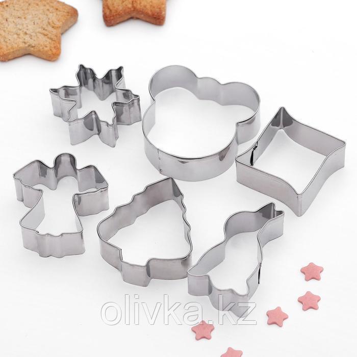 Набор форм для вырезания печенья Доляна «Ангел, мишка, ёлочка, зайчик», 6 предметов - фото 2 - id-p112976895