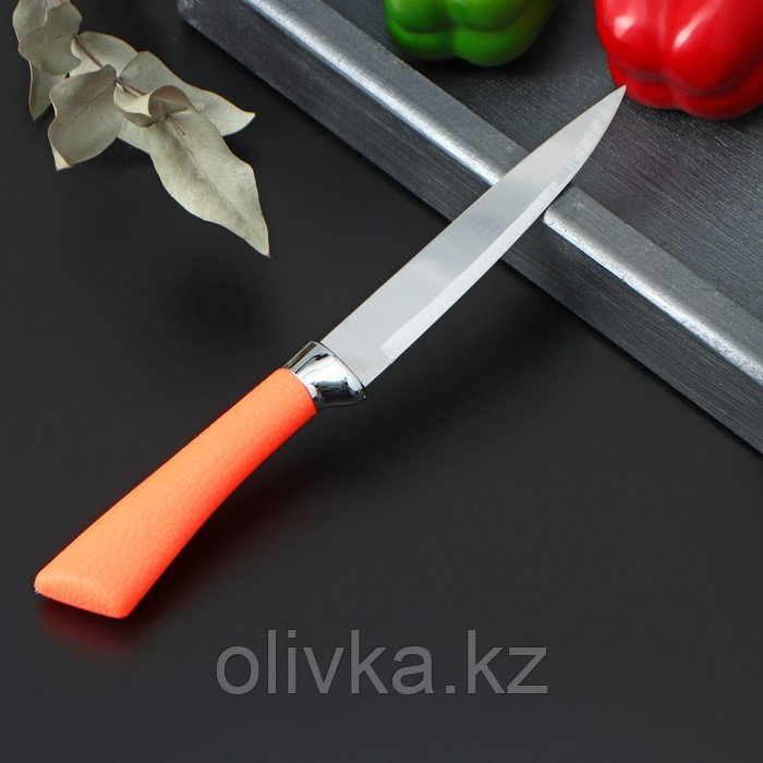Нож кухонный Доляна «Рич», лезвие 12,5 см, цвет оранжевый - фото 2 - id-p113252348
