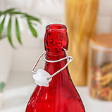 Бутылка стеклянная для соуса и масла с бугельным замком «Галерея», 1 л, 8×30,5 см, цвет МИКС, фото 2