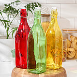 Бутылка стеклянная для соуса и масла с бугельным замком «Галерея», 1 л, 8×30,5 см, цвет МИКС, фото 3