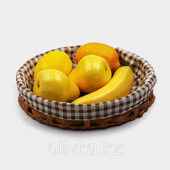 Корзинка для фруктов и хлеба Доляна «Домашний уют», d=25,5 см, цвет шоколадный - фото 1 - id-p113261924
