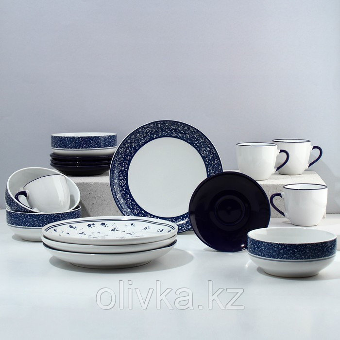 Набор посуды на 4 персоны Royal Garden, 16 предметов: 4 тарелки 23 см, 4 миски 14,5 см, 4 кружки 250 мл, 4 - фото 1 - id-p113280081