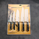 Набор ножей Samura HARAKIRI, 5 шт, лезвие: 9,9 см, 15 см, 16,1 см, 16,5 см, 18,5 см, чёрная рукоять, фото 10