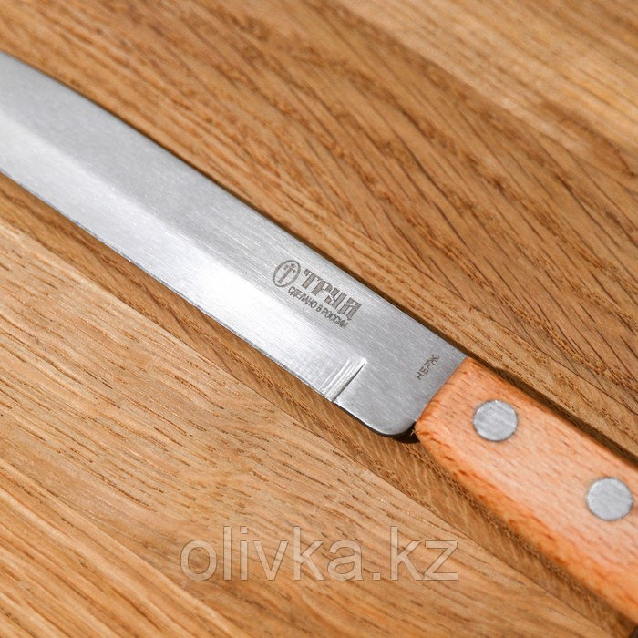 Нож кухонный для овощей «Ретро», лезвие 12,5 см, с деревянной ручкой, цвет бежевый - фото 3 - id-p113245054