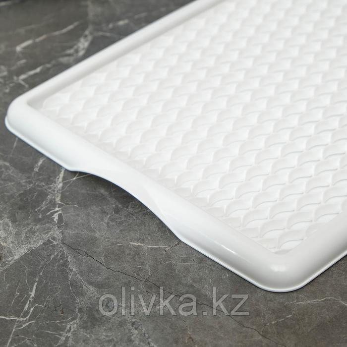 Поднос с вкладышем для сушки посуды, 42,5×27 см, цвет белый - фото 4 - id-p113256883
