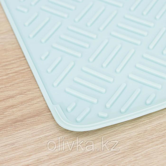 Коврик для сушки посуды, 20×45 см, силикон, цвет МИКС - фото 4 - id-p113262798