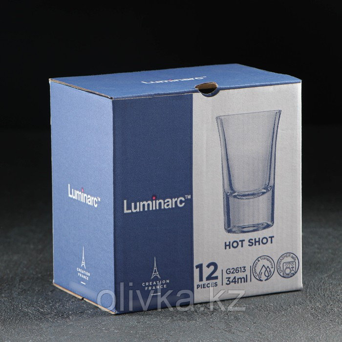 Набор стеклянных шотов Luminarc HOT SHOT, 34 мл, 12 шт, цвет прозрачный - фото 6 - id-p113274343