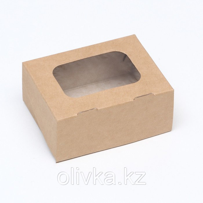 Коробка складная, с окном, крафтовая, 9 х 7 х 4 см - фото 2 - id-p113263556
