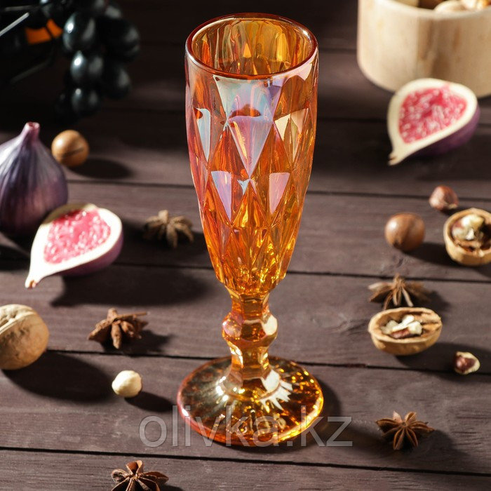 Бокал стеклянный для шампанского Magistro «Круиз», 160 мл, 7×20 см, цвет янтарный - фото 2 - id-p113263557