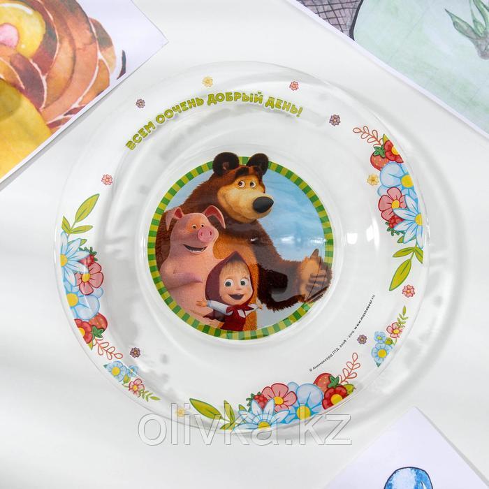 Набор посуды детский «Маша и Медведь. Добрый день», 3 предмета: кружка 250 мл, салатник d=13 см, тарелка - фото 2 - id-p113253267
