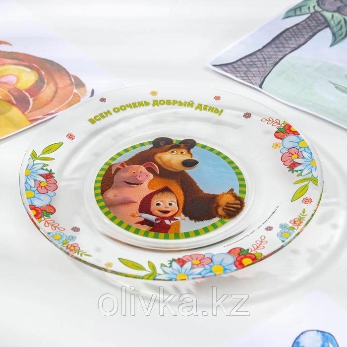 Набор посуды детский «Маша и Медведь. Добрый день», 3 предмета: кружка 250 мл, салатник d=13 см, тарелка - фото 3 - id-p113253267