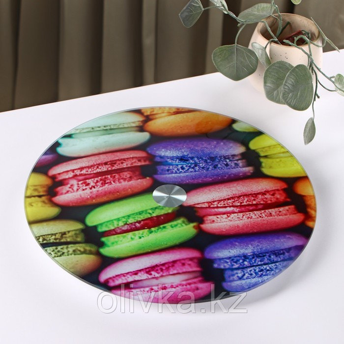 Подставка стеклянная для торта вращающаяся Доляна «Макаруны», d=32 см - фото 3 - id-p113251501