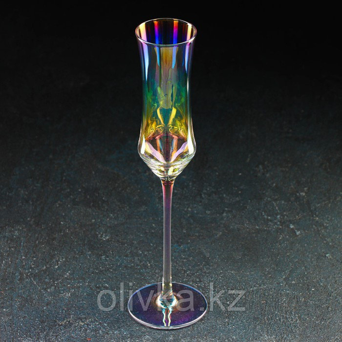 Бокал стеклянный для шампанского «Кира», 180 мл, 7×25,5 см, цвет перламутровый - фото 2 - id-p113256900