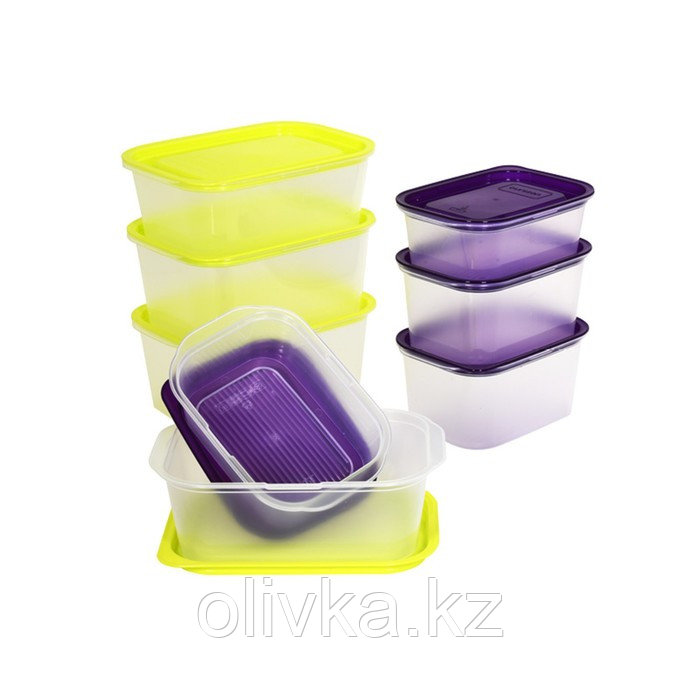Набор пластиковых контейнеров с паровыпуском Oursson, многоцветный - фото 1 - id-p113267729