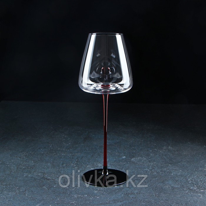 Бокал стеклянный для вина Magistro «Амьен», 550 мл, 10×27,5 см, цвет красный - фото 4 - id-p113268606