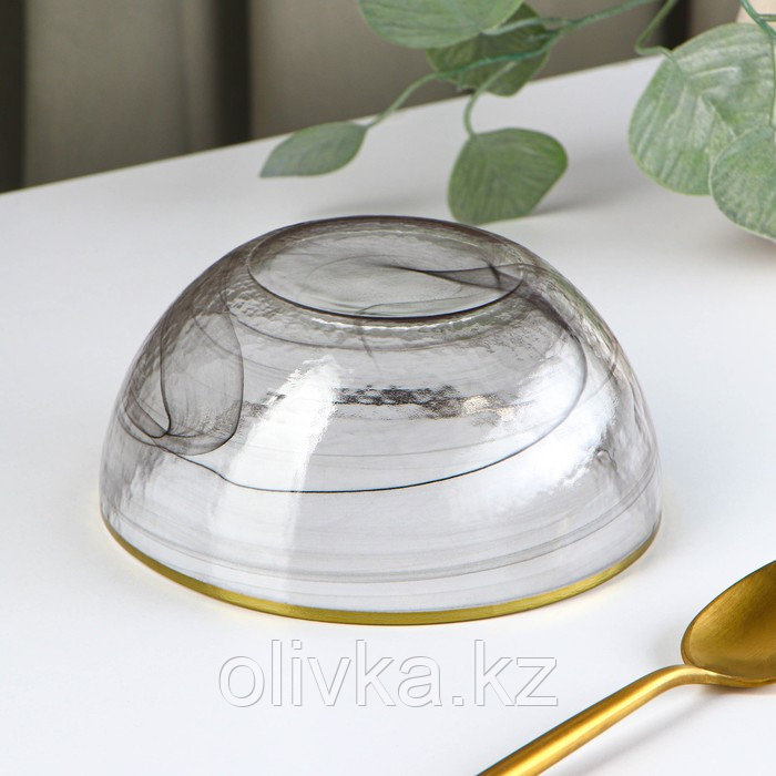 Салатник стеклянный «Дымка», 700 мл, 15×7 см, цвет серый - фото 2 - id-p113268607
